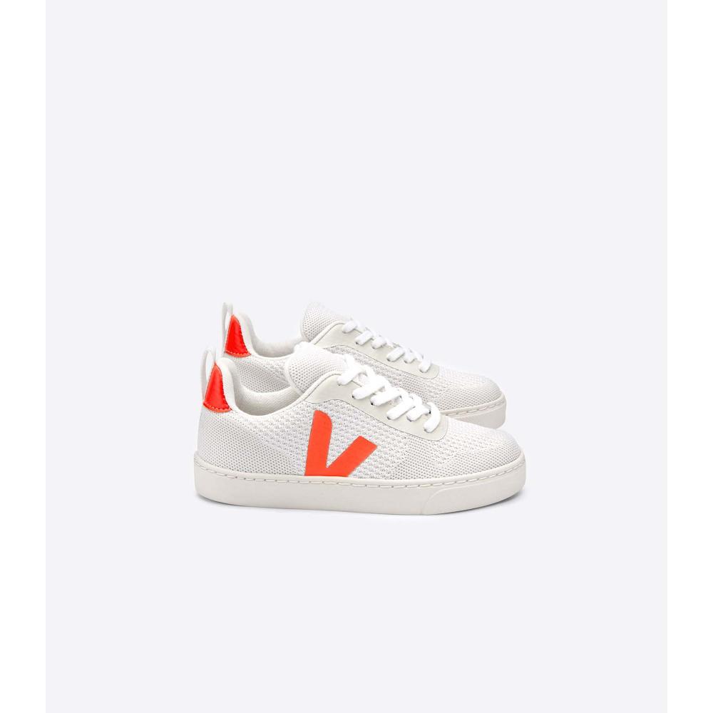 Veja V-10 MALHA BRANCO ALUMINIO Schoenen Kinderen White/Orange | NL 795BEX